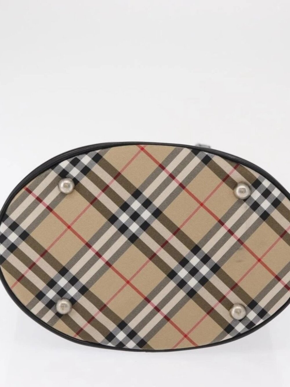 Burberrys Blue Label Tote Bag Nylon Brown Silver Auth - Picture 6 of 15